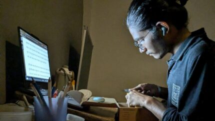 Person operating a side hustle from home
